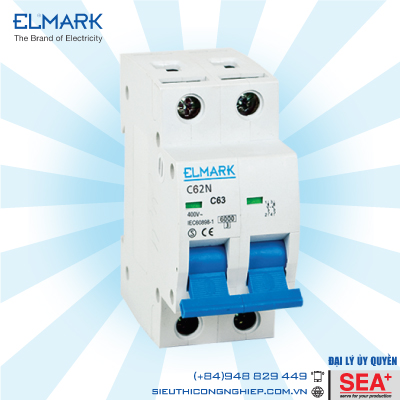 MCB ELMARK C62N 6A 2P 6kA CURVE C